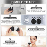 2 Pack Ice Roller for Face Ice Cube Roller Tool for Neck and Body, Face Ice Mold Beauty Gifts (Black Black)