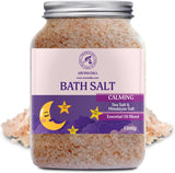 Calming Bath Salts 46 Oz - 1300G - W/Sandalwood & Lavender & Bergamot Essential Oils - Natural Bath Sea Salts 1.3 Kg - Good Sleep - Relaxing - Body Care - Beauty - Aromatherapy