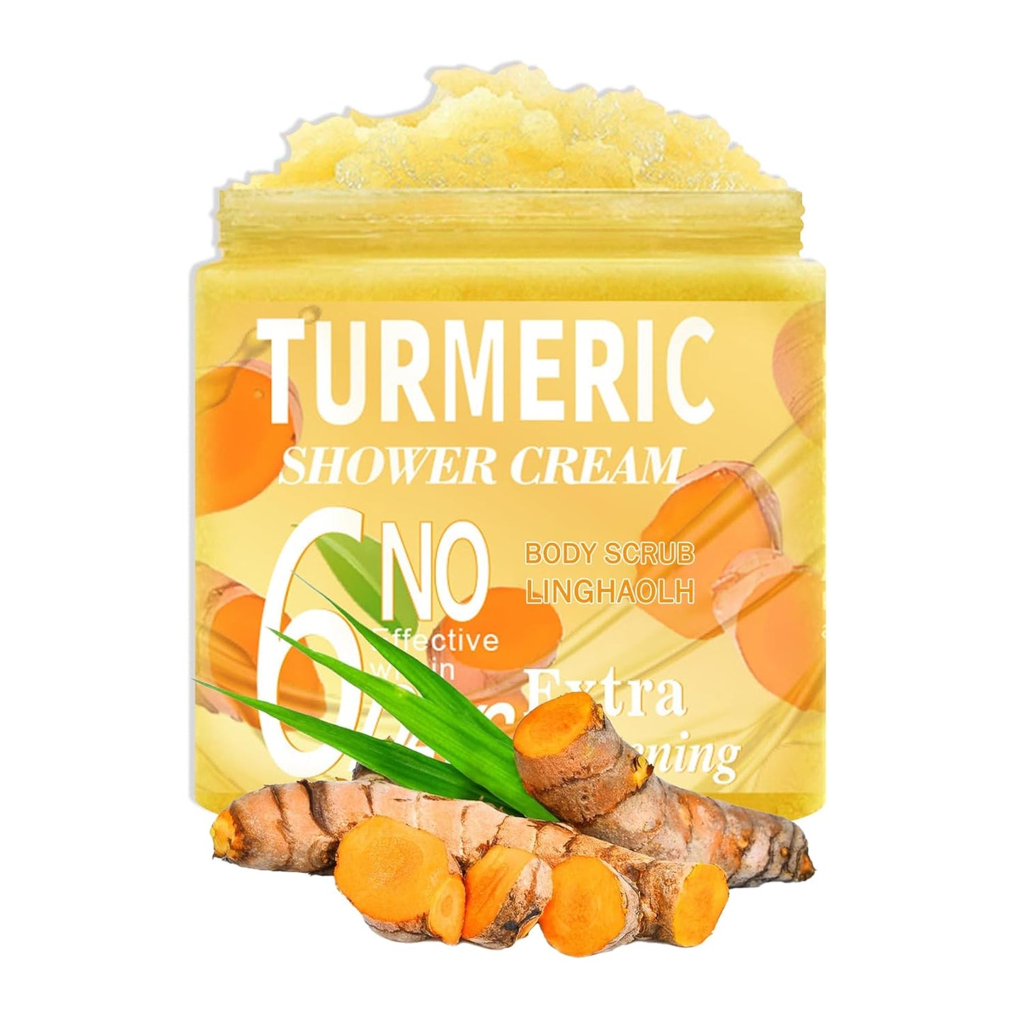 Turmeric Body Scrub,Deep Cleansing Exfoliating Scrub for Body,Hand and Foot,Moisturizing Face Body Scrub Skincare for Women and Men,12.3 Oz