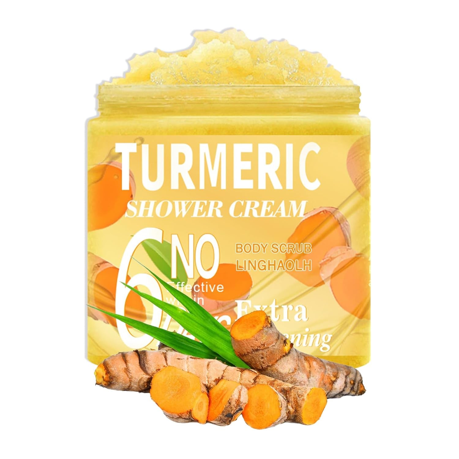 Turmeric Body Scrub,Deep Cleansing Exfoliating Scrub for Body,Hand and Foot,Moisturizing Face Body Scrub Skincare for Women and Men,12.3 Oz