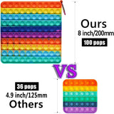2Pcs Big Pop Its Fidget Toys,200 Bubbles Stress Reliever Silicone Pressure Relieving Toy,For Kids Autism and Adult Anxiety Easy to Grasp Pop Silicone Toy