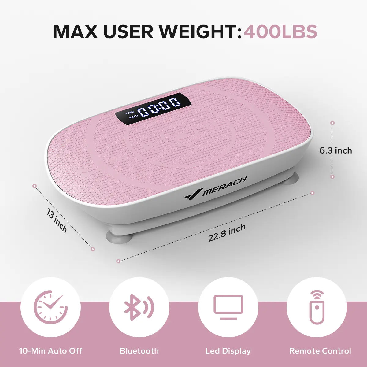Merach Vibration Plate Exercise Machine, Compact Design with Lymphatic Drainage, High Frequency for Low Impact Full Body Workout, 400Lbs Capacity for Home Gym Workout Equipment Summervibes