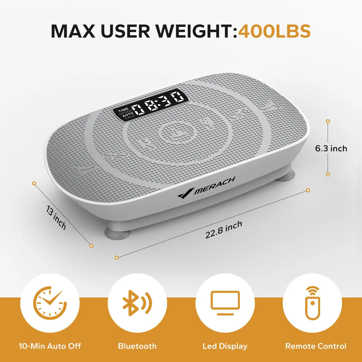 Merach Vibration Plate Exercise Machine, Compact Design with Lymphatic Drainage, High Frequency for Low Impact Full Body Workout, 400Lbs Capacity for Home Gym Workout Equipment Summervibes