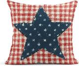 Set of 4 Linen Throw Pillow Covers Day 4Th of July Independence Decorative Pillow Cases Home Decor Square 18X18 Inches Pillowcases