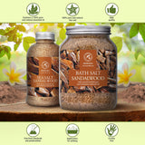 Bath Sea Salt Sandalwood 46 Oz (1300G) - Bath Salts with Sandalwood & Cinnamon Essential Oil for Bath Soak - Relaxing Bath - Muscle Relaxation - Aromatherapy Bath Salts - Sea Salt Bath