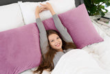 55In Body Pillow-Full Body Pillow- Long Side Sleeping Body Pillow for Adult and Pregnancy-With Removable Body Pillow Cover (Light Purple Velvet)