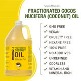 Pure Fractionated Coconut Oil - 1 Gallon - Non-Gmo, 100% Natural, Lightweight Massage Oil for Therapy on Skin, Hair, More - Perfect Bulk Carrier Oil for Essential Oils (128 Fl Oz)