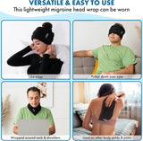 Halo - Migraine Relief Cap Long Lasting Cooling Ice Pack Mask - Cold Compress Head Wrap for Tension, Stress & Hangover Natural Cooling Therapy