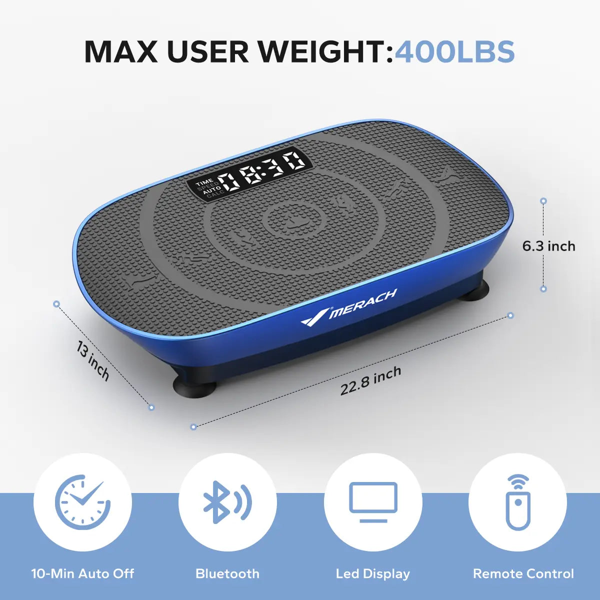 Merach Vibration Plate Exercise Machine, Compact Design with Lymphatic Drainage, High Frequency for Low Impact Full Body Workout, 400Lbs Capacity for Home Gym Workout Equipment Summervibes