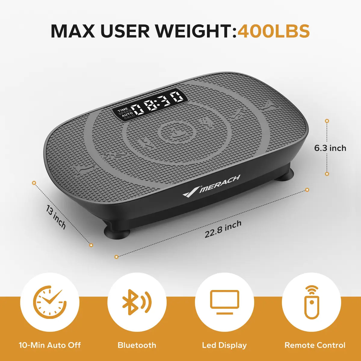 Merach Vibration Plate Exercise Machine, Compact Design with Lymphatic Drainage, High Frequency for Low Impact Full Body Workout, 400Lbs Capacity for Home Gym Workout Equipment Summervibes
