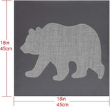 Bear Pillow Covers Decorative Cotton Linen Embroidered Cushions Covers 18X18 Inches (Grey)