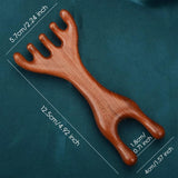 Manual Scalp Massager - Sandalwood Massager Tool for Scalp, Eye, Facial, Neck, Shoulder - Five Claw Gua Sha Comb for Men Women