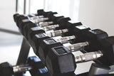 Set of 2 Hex Rubber Dumbbell with Metal Handles, Pair of 2 Heavy Dumbbells (35 Lb)