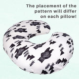 Bear Nursing Pillow Cover, Breastfeeding Pillow Slipcover for Baby Boys & Girls, Nursing Pillow Case for Newborn, Soft Fabric Fits Snug on Infant, Washable & Breathable, Black & White Animal