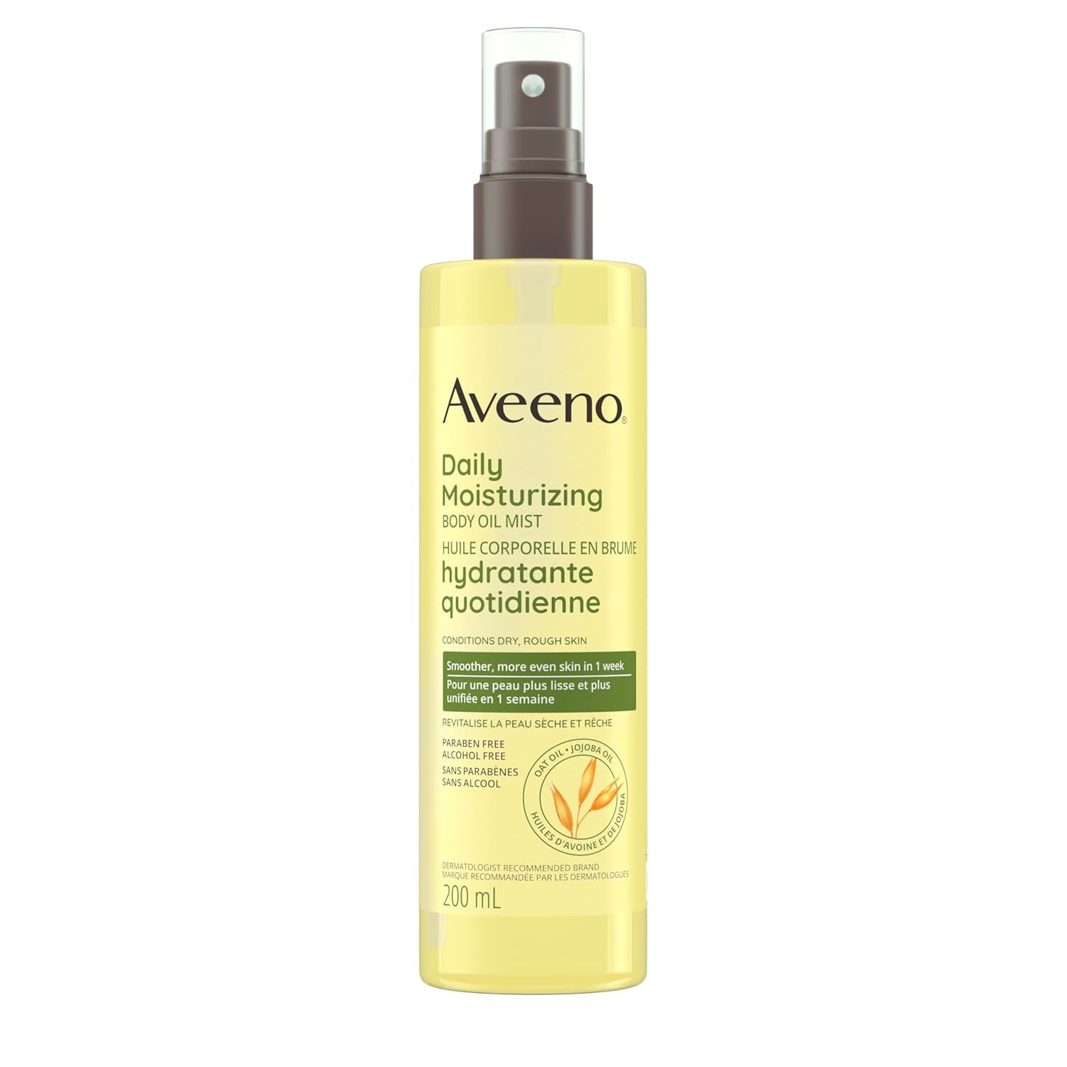 Aveeno Daily Moisturizing Oil Mist - Dry Skin, Sensitive Skin - Oat, Jojoba Oil - Hypoallergenic Body Oil - 200Ml