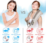 Smart Neck Massager with Heat - Cordless Rechargeable Trigger Point Deep Tissue Portable Neck Massager W/ Heat Vibration, for Men & Women -  SLNKMSG120, White