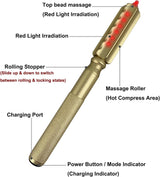 Red Light Therapy Massager Stick, Effective Infrared and near Infrared Light Therapy Treatment Device, Red Light Device for Body, Rolling Massage Stick with Red Light Therapy for Body, Gold