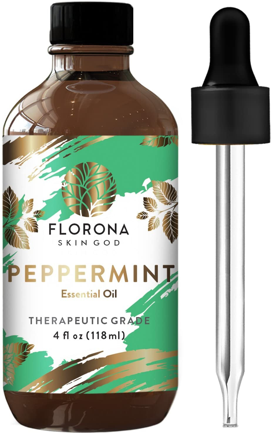Peppermint Essential Oil 100% Pure & Natural - 4 Fl Oz, Hair & Skin Care, Diffuser Aromatherapy, Soap Making, Candle Making