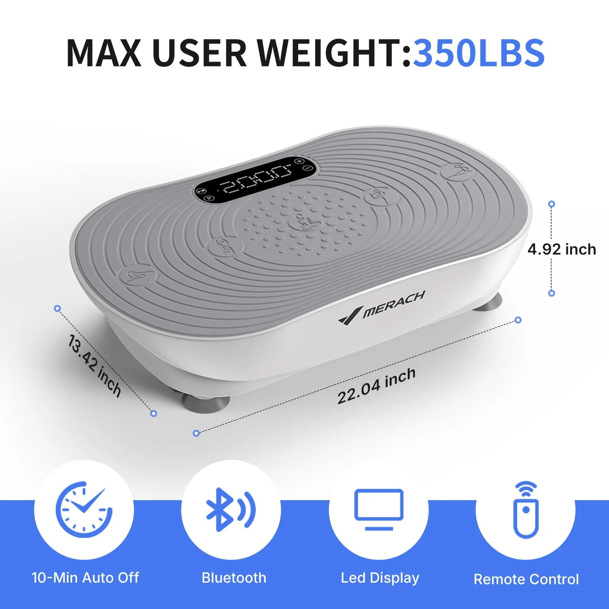Merach Vibration Plate Exercise Machine, Compact Design with Lymphatic Drainage, High Frequency for Low Impact Full Body Workout, 400Lbs Capacity for Home Gym Workout Equipment Summervibes